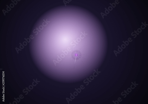 Soft glowing purple orb in dark space