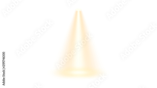 Foto Isolated glowing yellow spotlight beam on a clear white background transparent b