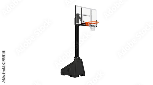 Bild auf Leinwand Portable basketball hoop system with clear backboard and orange rim