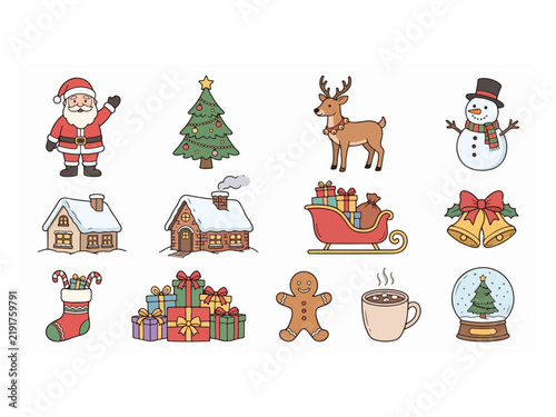 Christmas Holiday Celebration – Cute Festive Christmas Illustrations Collectio