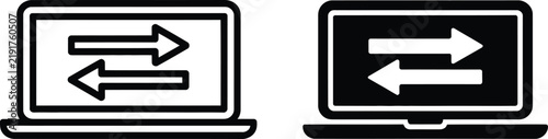 Принти на полотні Computer screen bidirectional arrow vector illustration