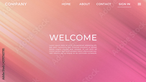 Abstract Landing Page Gradient Background with Diagonal Motion Blur and Grainy Texture Flowing Pink Orange Colorful Modern Elegant Design. Good for Presentations, Banners, Websites, Wallpapers