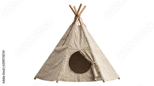 Obraz na płótnie Child's play tent tipi design for indoor and outdoor activities on transparent background