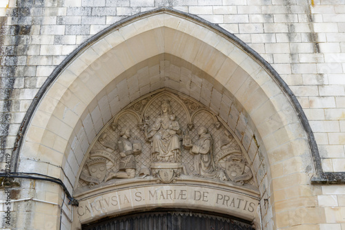 Le tympan de la porte d'entrée de la chartreuse de Neuville-sous-Montreuil - Pas-de-Calais- France