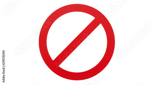 Red prohibition or no entry circular icon