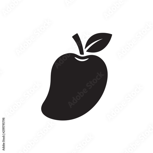 Mango Fruit Silhouette Icon.