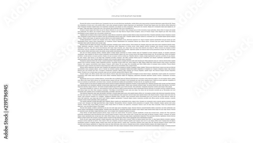 Картината върху платно Justified column of tiny lorem ipsum placeholder text, isolated on transparent b