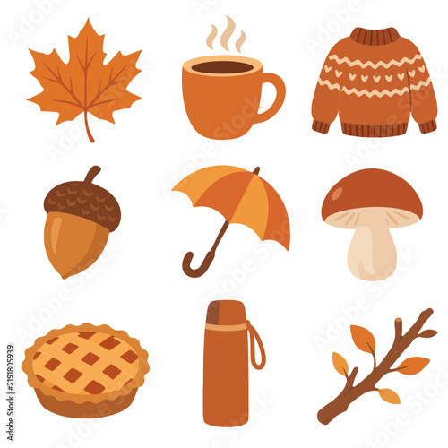 set of autumn icons