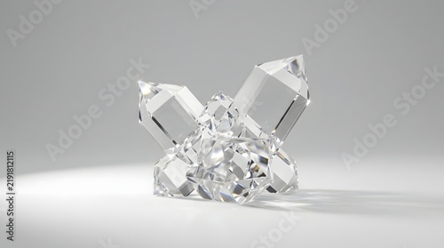 Abstract crystal geometry with faceted shapes, mineral structure design
