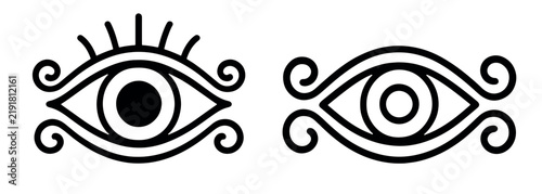 Abstract mystical eye symbols vector set