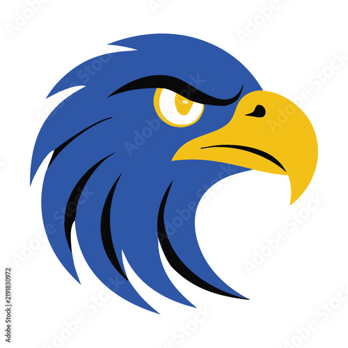 Aggressive Eagle Mascot Illustration with Clean Bold Vector Shapes