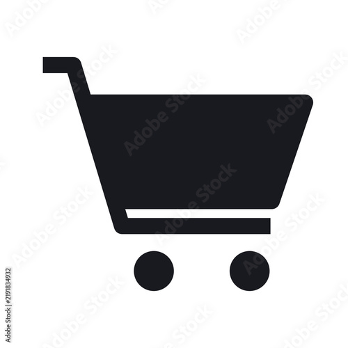 Shopping Cart Icon Solid Black Silhouette Ecommerce Buy Now Transparent Background