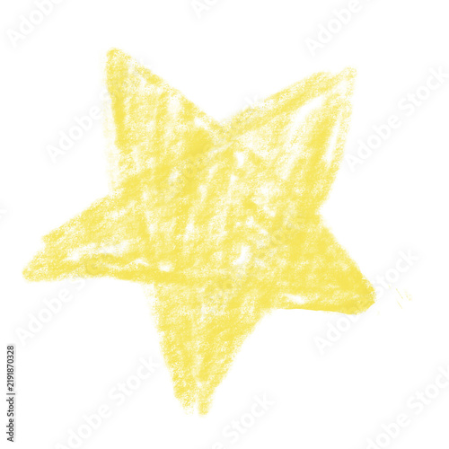 Yellow crayon drawn star