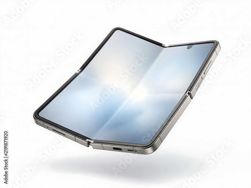 Titanium Foldable Phone Displayed at Angle