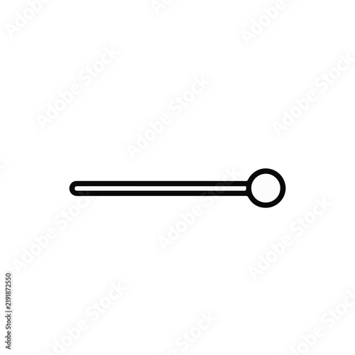 Minimalist black line icon of a straight pin on white background