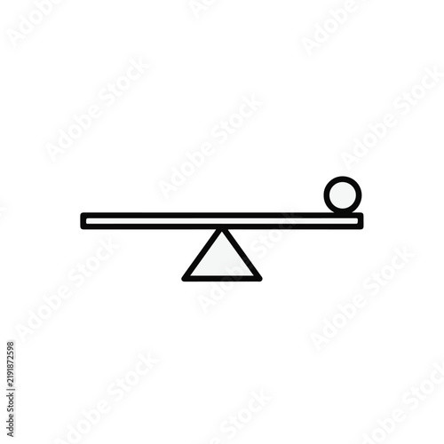 Minimalist seesaw icon representing balance and stability