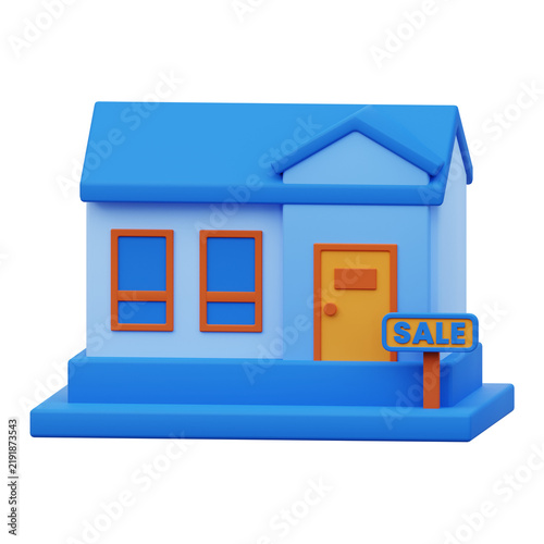 3d house for sale icon