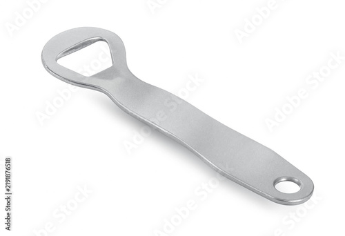 Standard manual metal bottle opener for beverage bottles with bar tool