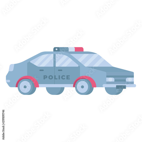 Obraz na plátně Police patrol car flat
