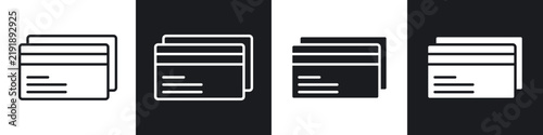 Bild auf Leinwand Credit card vector icons in solid and outlines set