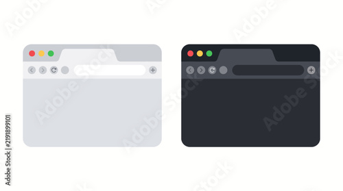 Minimalist browser window comparison light and dark mode