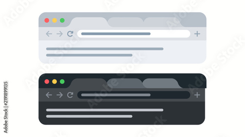 Light and dark browser windows on screen