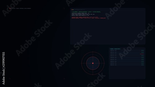 Cybersecurity Terminal Command Line Interface and Firewall HUD 4K Loop