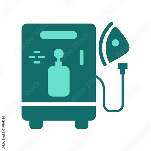 Oxygen Concentrator Machine with Mask Respiratory Equipment Vector Icon