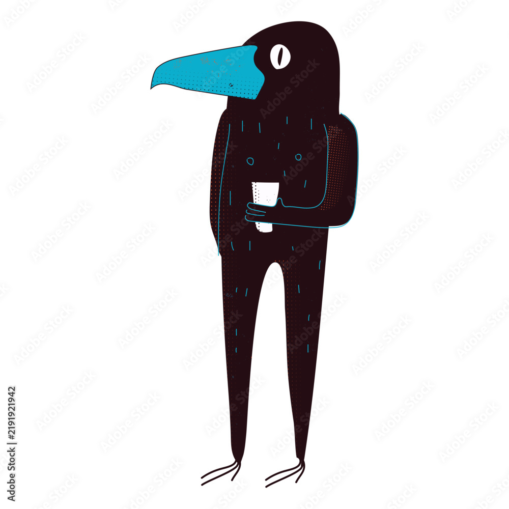 Obraz premium Raven standing character