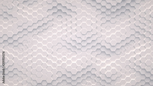 Abstract white background from hexagons