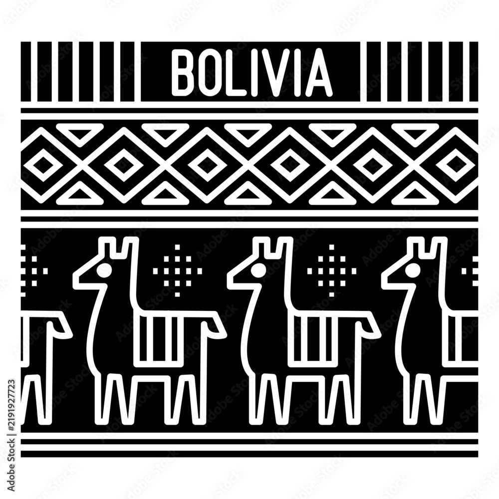 Fototapeta premium Textile bolivian pattern cut out