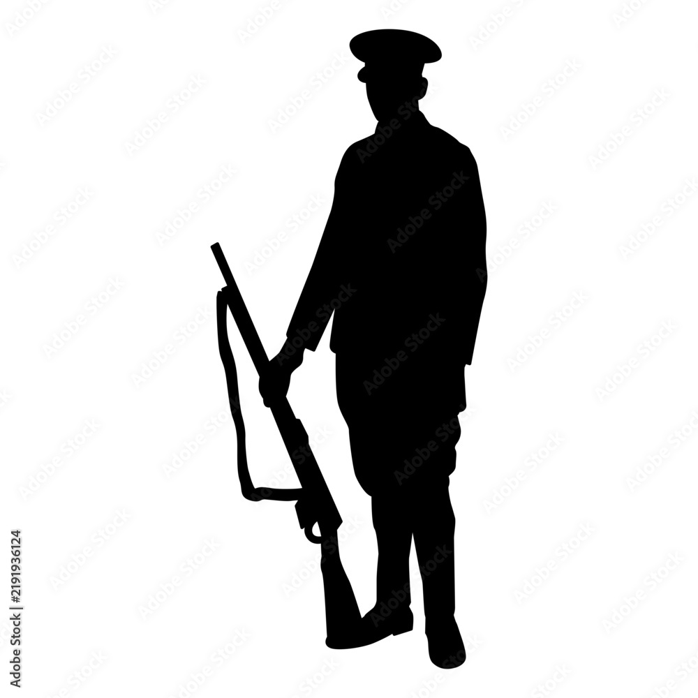 Obraz premium Classic soldier with rifle silhouette