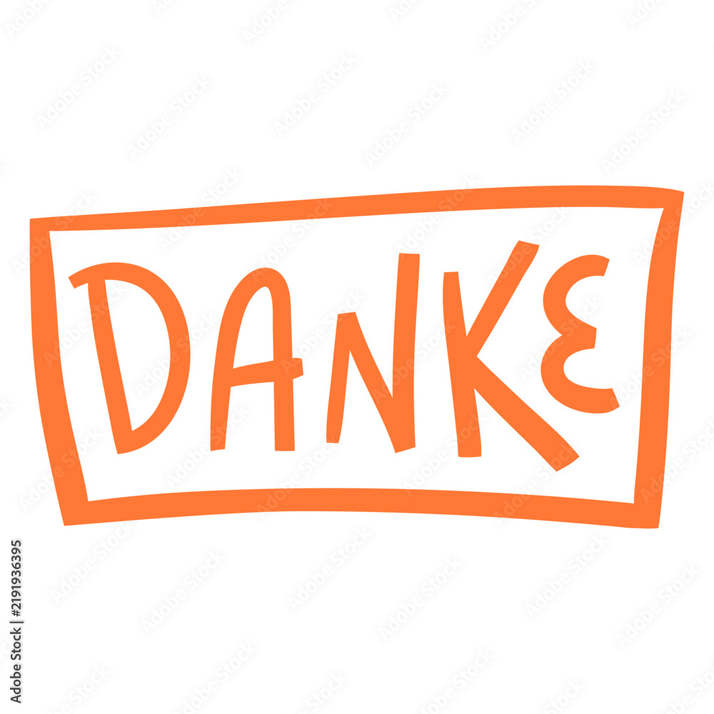 Fototapeta premium Danke hand written badge