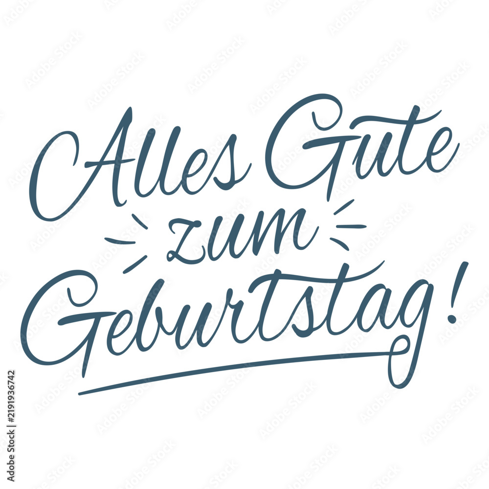 Fototapeta premium Alles gute zum geburtstag script badge