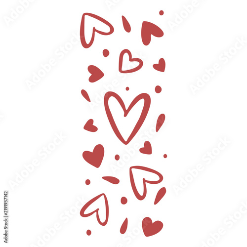 Hearts hand drawn banner