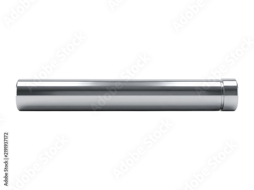 Polished cylindrical metal rod with smooth, reflective surface against neutral background.