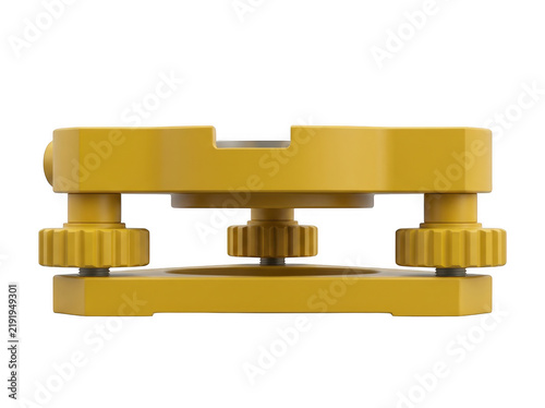 Obraz na płótnie Yellow mechanical device with knobs and adjustable base platform.
