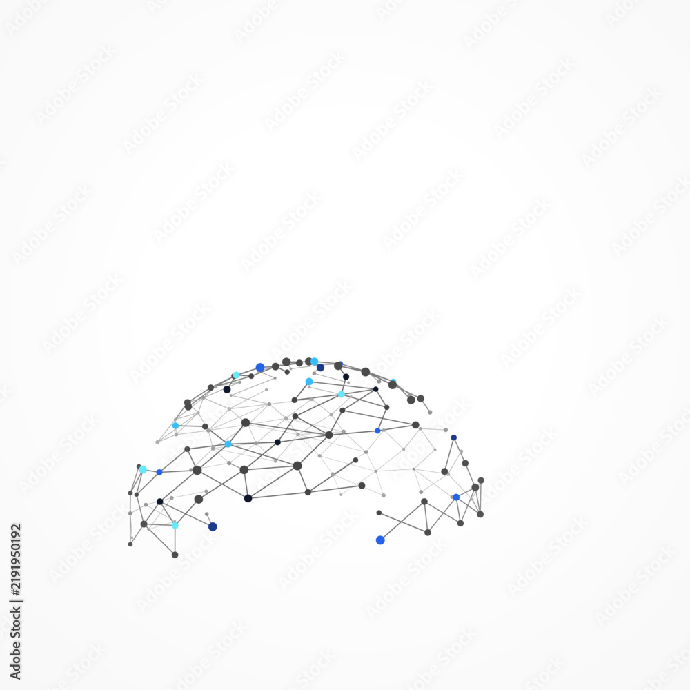 Fototapeta premium Modern Polygonal Semi Sphere Design