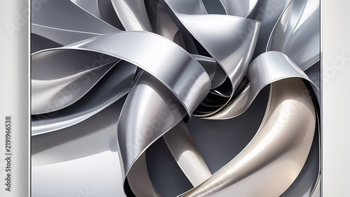 Silver Chrome Ribbons In Quiet Motion