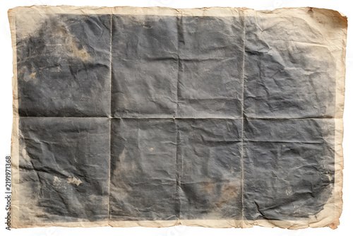 Crumpled Unfolded Dark Paper Texture 