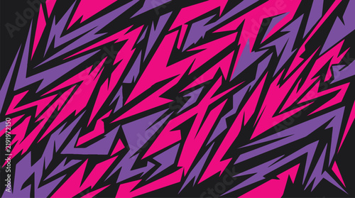 Dynamic Geometric Tribal Pattern Background,Sharp Angular Pink Purple Vector Design,Modern Abstract Motion Lines Illustration