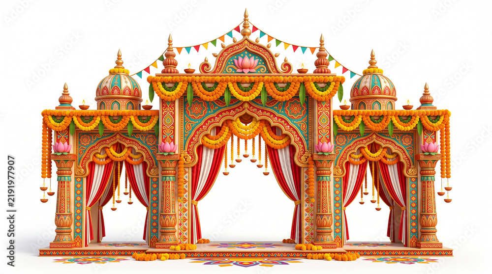 Fototapeta premium Traditional wedding mandap decoration