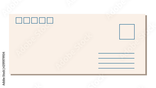 Blank paper envelope with stamp and address lines postal service envelope design office supply design element post office vector graphic mail graphic mailing service stationery set