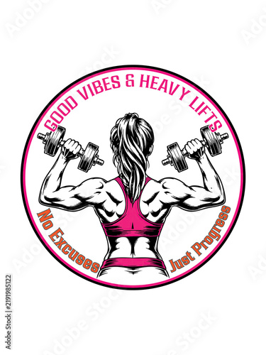 T-SHIRT DESIGN.
Motivational fitness design with barbell illustration and positive text on black background