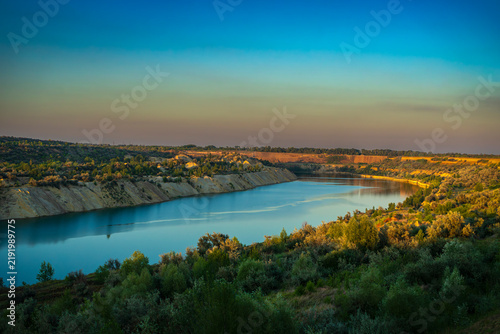 Flooded Morozovsky brown coal mine