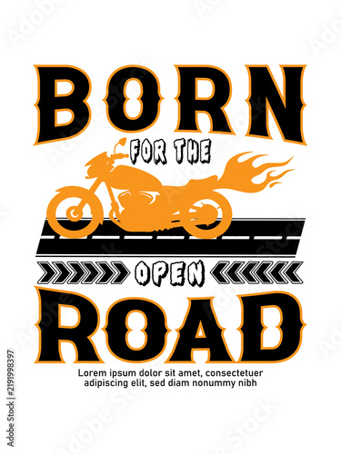 T-SHIRT DESIGN .
Born to ride motorcycle graphic design with flames and speed lines on black background
