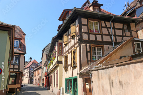 Street in Ribeauville, Alsace, France	