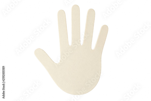 Light colored paper hand cutout silhouette