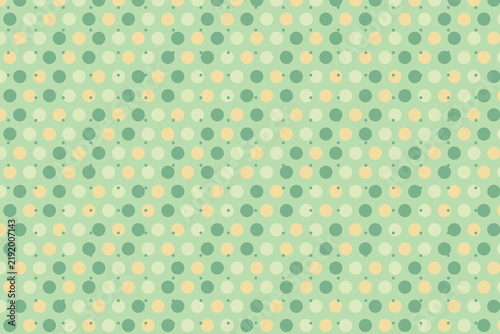 Quadro su tela Geometric seamless pattern featuring repetitive circles in shades of soft green