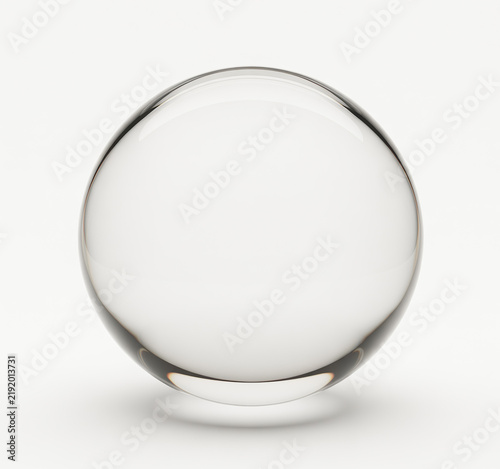 Clear Glass Sphere Crystal Orb 3D Vector Illustration Isolated on White Background